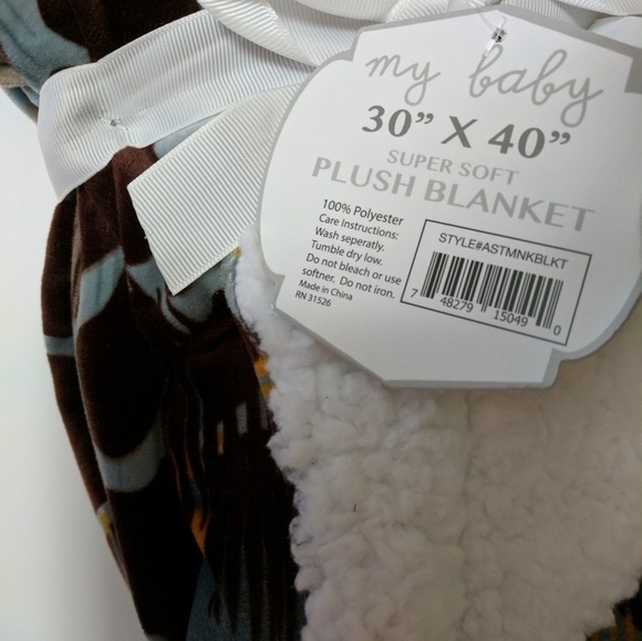 My Baby "Animal"print Sherpa Baby Blanket - Picture 2 of 2